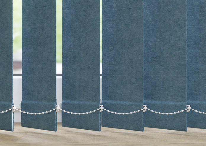 Flori Faux Suede (Blackout), Blue Jean - Vertical Blind - Image 4